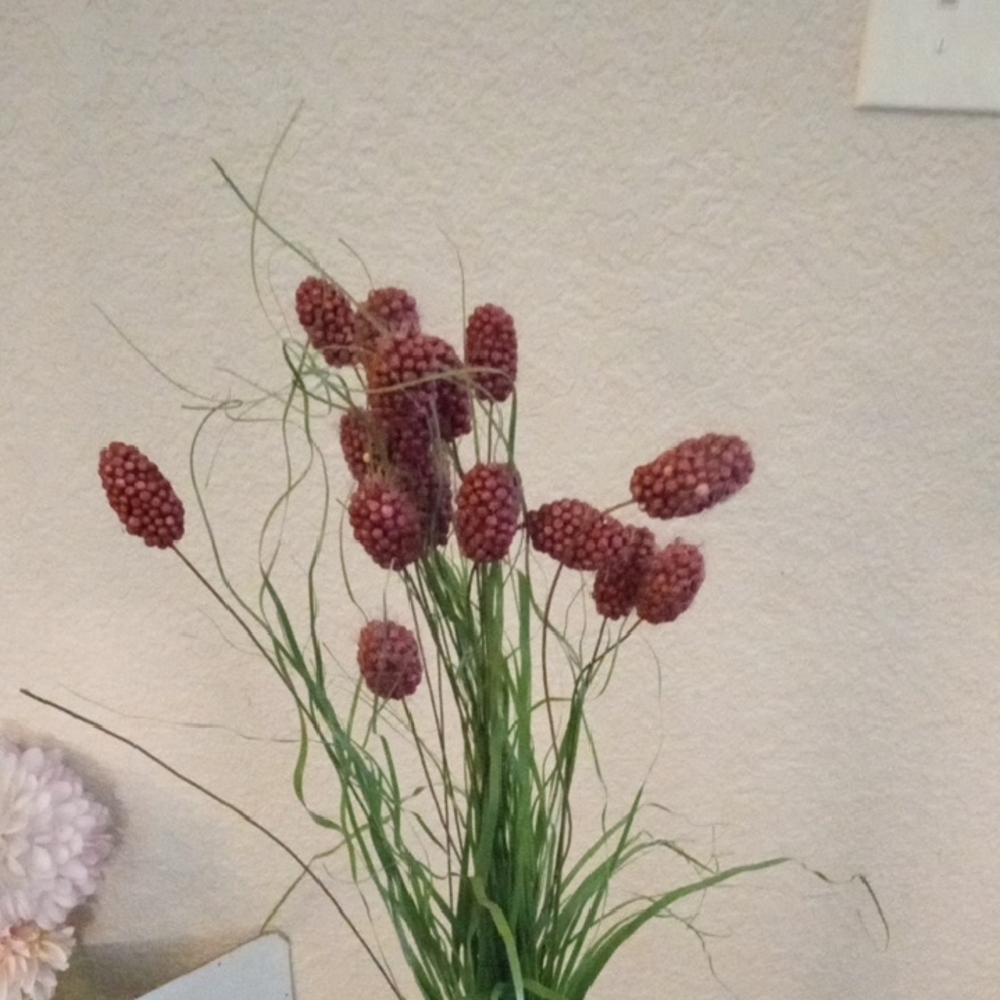 Elegant Faux Berry and Grass Arrangement